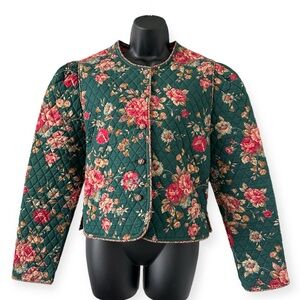 Vintage Vera Bradley Floral Quilted Jacket - Green and Red